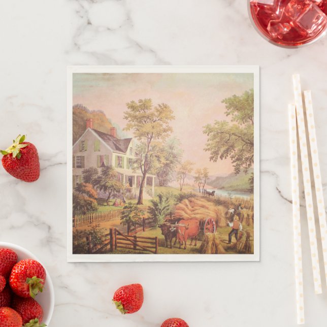 Serviette En Papier Hiver récolte Thanksgiving Naples (En situation)