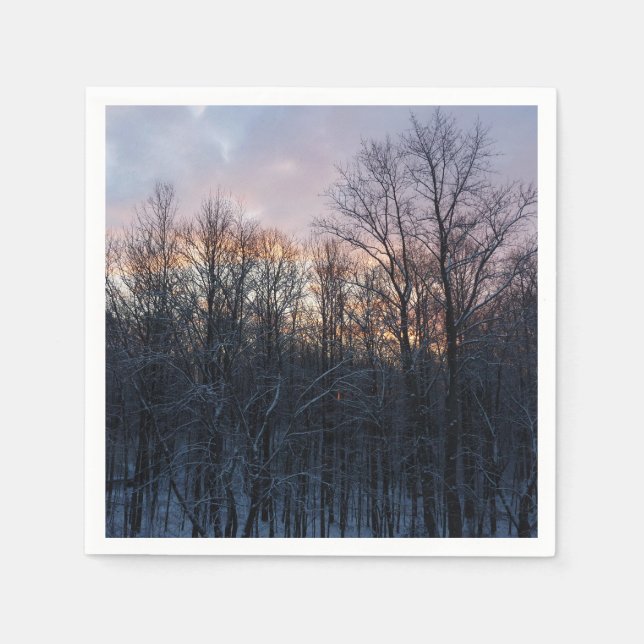 Serviette En Papier Hiver Sunrise I Pastel Paysage naturel (Devant)