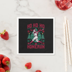 Serviette En Papier Ho Ho Homerun Baseball Laid Christmas Sweat