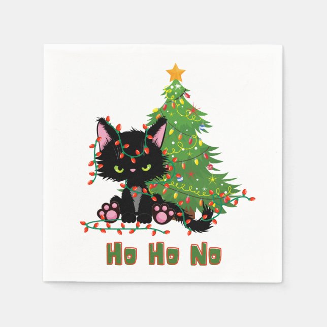 Serviette En Papier HO NO Christmas Cat (Devant)