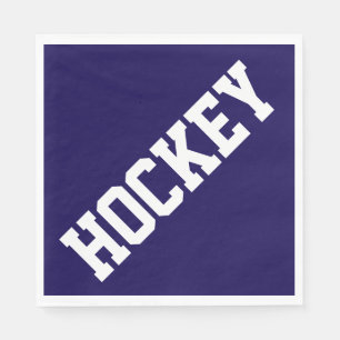 Serviette En Papier HOCKEY Athlétique Diagonal Texte Blanc Sur Fond Bl