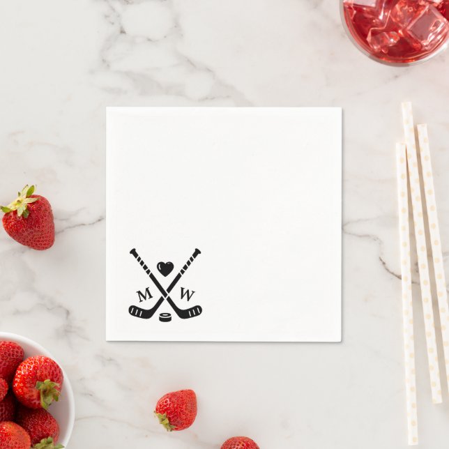 Serviette En Papier Hockey Love (En situation)