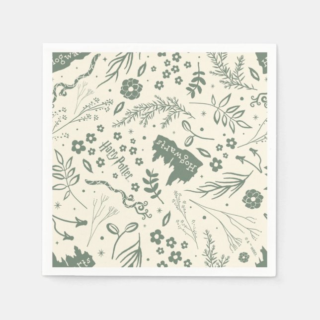 Serviette En Papier HOGWARTS™ Herbologie Motif magique (Devant)
