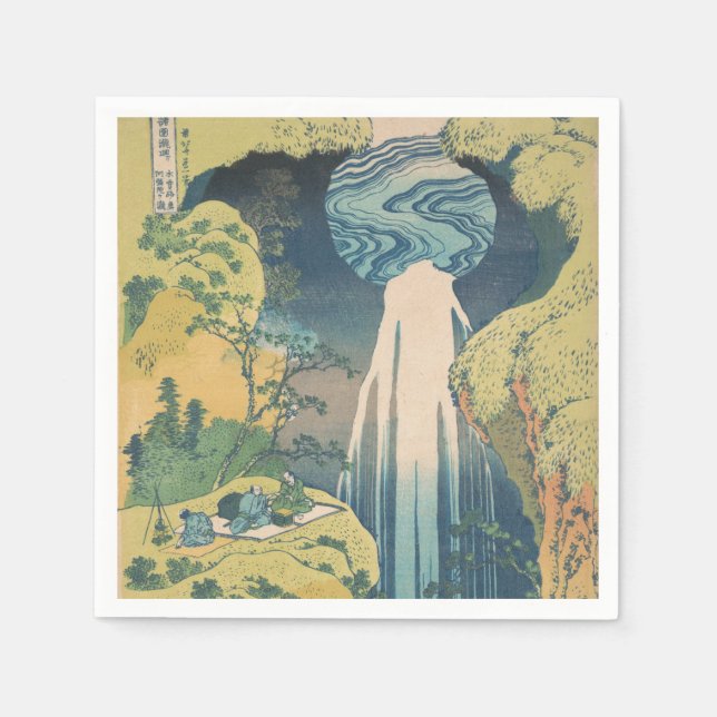 Serviette En Papier Hokusai Amida Cascade Japon (Devant)