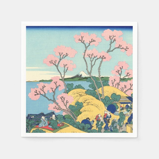 Serviette En Papier Hokusai Fuji de Gotenyama sur le Tōkaidō (Devant)