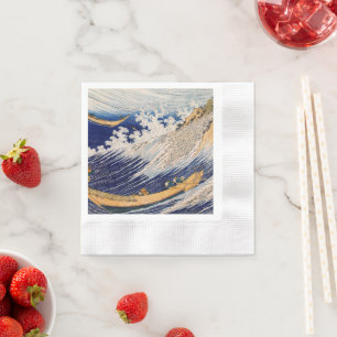 Serviette En Papier Hokusai Ocean Waves Sea Boats