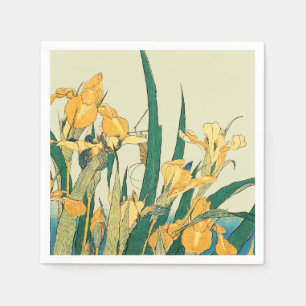 Serviette En Papier Hokusai Sauterelle Iris Impression Vintage : Japon
