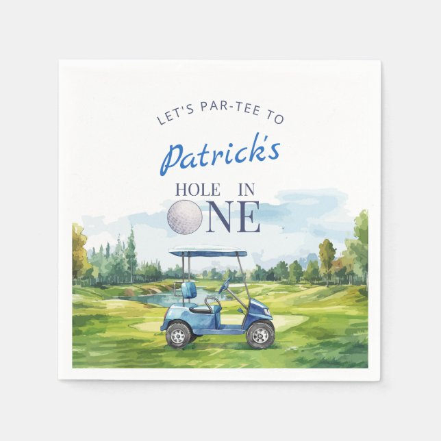 Serviette En Papier Hole In One Golf 1st Birthday  (Devant)