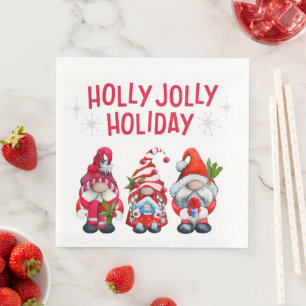 Serviette En Papier Holly Jolly Gnomes Holiday