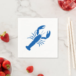Serviette En Papier Homard bleu blanc moderne graphique mignon fête fu