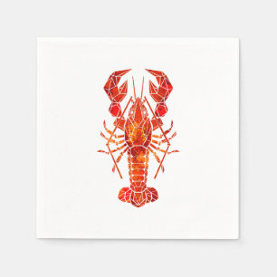Serviette En Papier Homard polygonal rouge