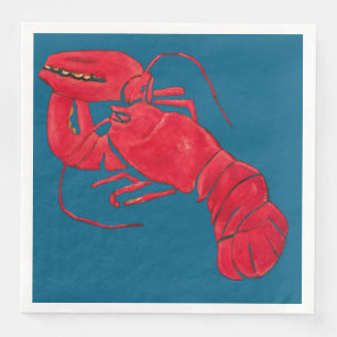 Serviette En Papier Homard sur Arrière - plan bleu par Marsden Hartley