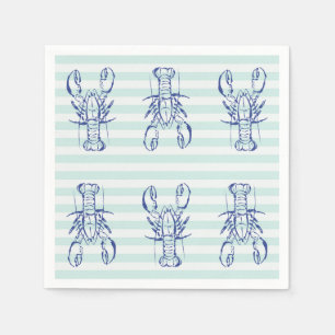 Serviette En Papier Homards bleus