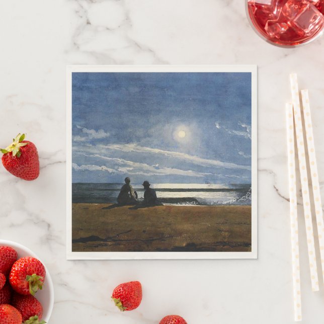 Serviette En Papier Homer - Lumière de la Lune, peinture d'art, (En situation)