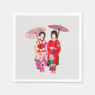 Serviette En Papier Homeware mignon d'art de geisha