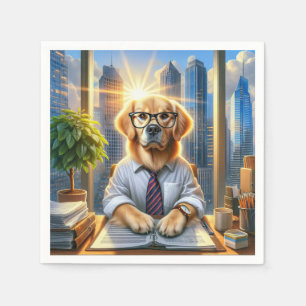 Serviette En Papier Homme d'affaires d'entreprise Golden Retriever