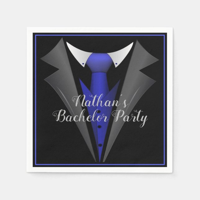 Serviette En Papier Homme de classe cravate bleue (Devant)