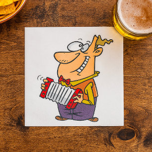 Serviette En Papier Homme Jouant L'Accordion