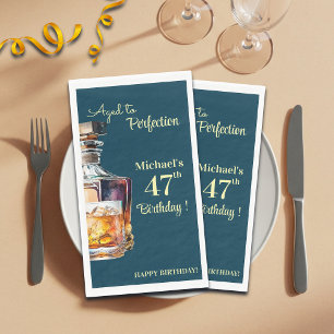 Serviette En Papier Hommes âgés à la perfection 47 ans Whiskey Anniver