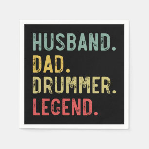 Serviette En Papier Hommes Vintage Cadeau Chemise Mari Papa Drummer Lé