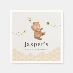 Serviette En Papier Honey Bear First Bee day