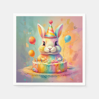 SERVIETTE EN PAPIER " HOPPY BANTHDAY DELIGHT "