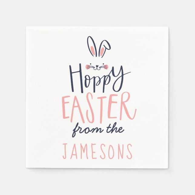 SERVIETTE EN PAPIER HOPPY EASTER BUNNY (Devant)
