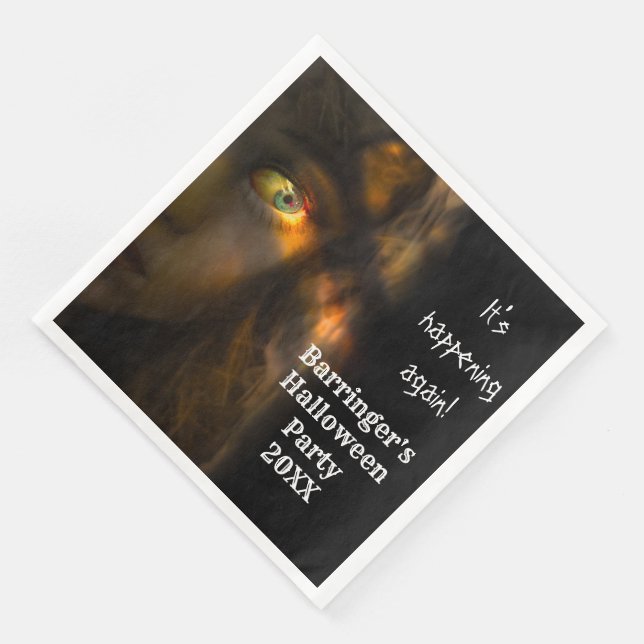 Serviette En Papier Horloge Heure Halloween (Coin)