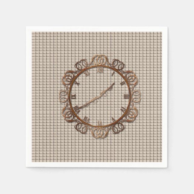 Serviette En Papier Horloge Papier (Devant)