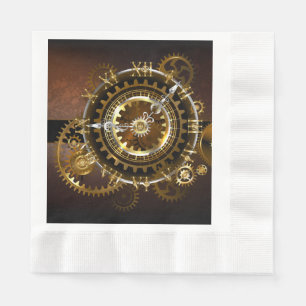 Serviette En Papier Horloge Steampunk avec des engrenages anciens