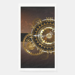 Serviette En Papier Horloge Steampunk avec des engrenages anciens
