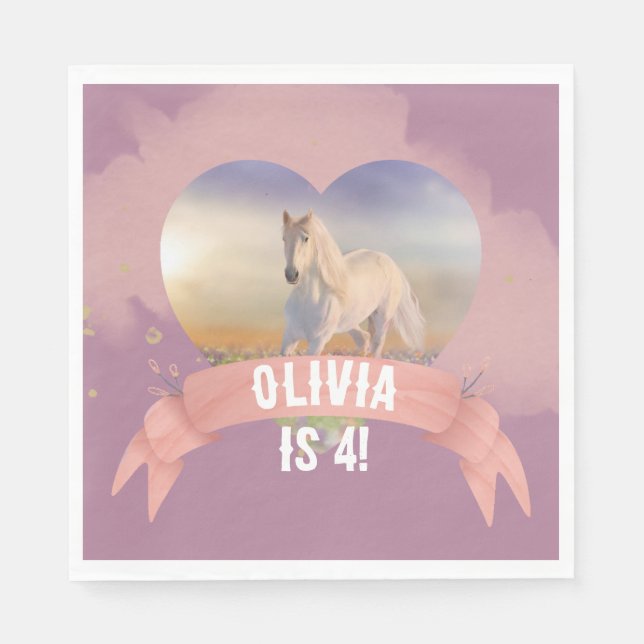 Serviette En Papier Horse fête d'anniversaire (Devant)