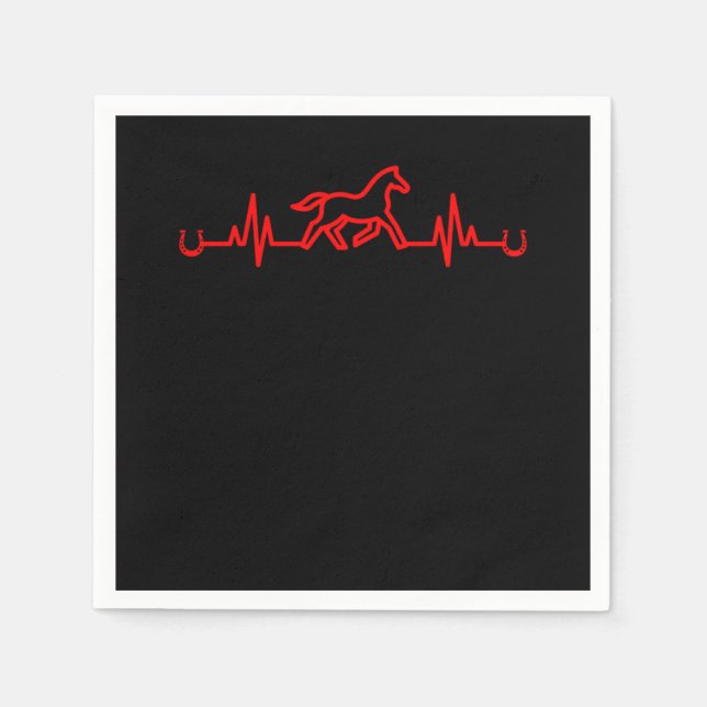 Serviette En Papier Horse Heartbeat Horseshoe Stable Equestrian Gift (Devant)