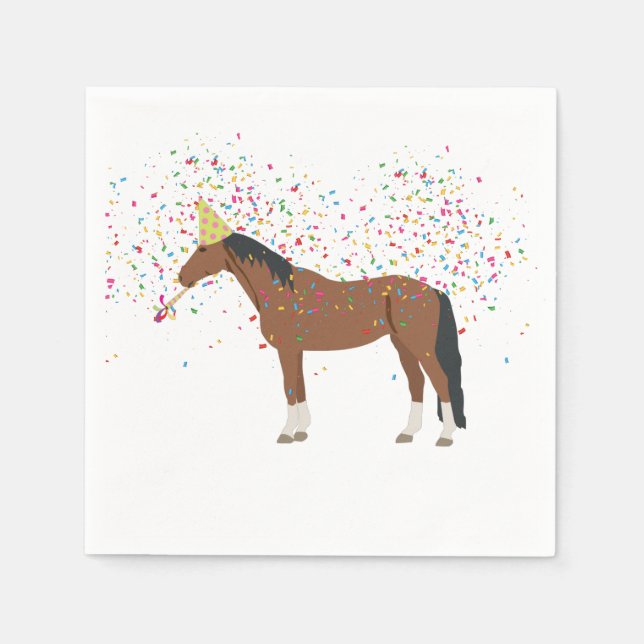 Serviette En Papier Horse Partyler Animaux de ferme ayant une fête (Devant)