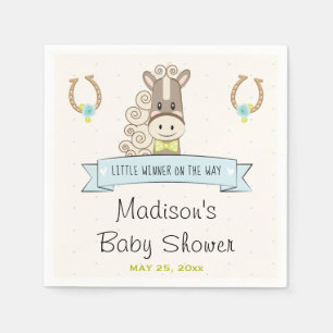 Serviette En Papier Horseshoe Rose Derby Horse Boy Bowtie Baby shower