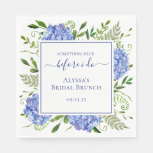 Serviette En Papier Hortensia Bleu Quelque Chose de Bleu Avant Moi