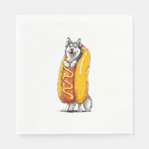 Serviette En Papier Hot Dog Husky - Costume alimentaire drôle