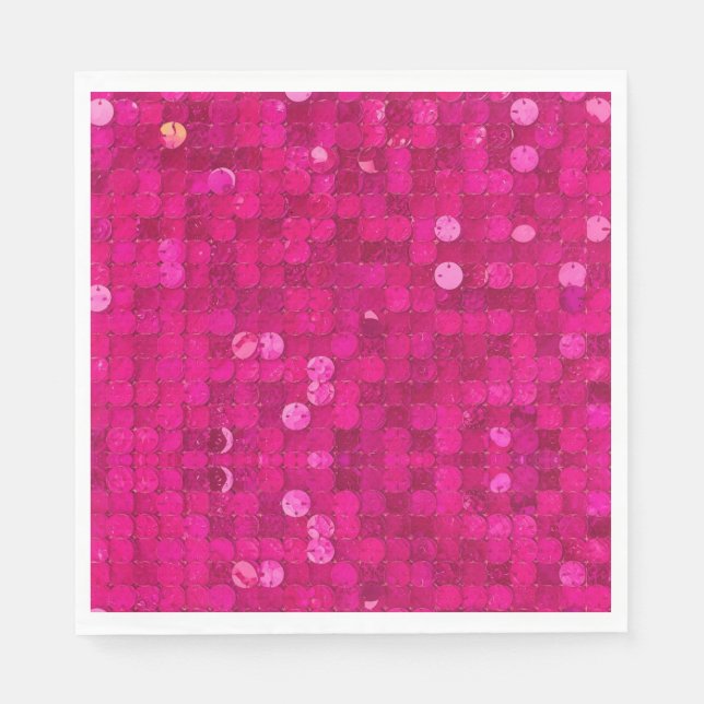 Serviette En Papier Hot Pink Sequin (Devant)