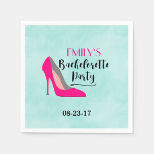 Serviette En Papier Hot rose Stiletto High Heure Bachelorette Party