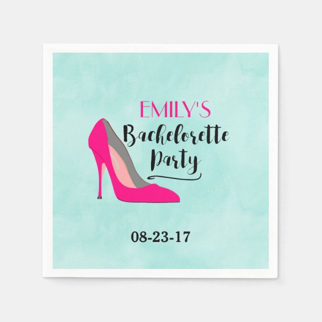 Serviette En Papier Hot rose Stiletto High Heure Bachelorette Party (Devant)
