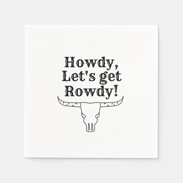 Serviette En Papier Howdy, allons-y (Devant)