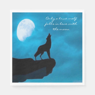 Serviette En Papier Howling Wolf Decoupage