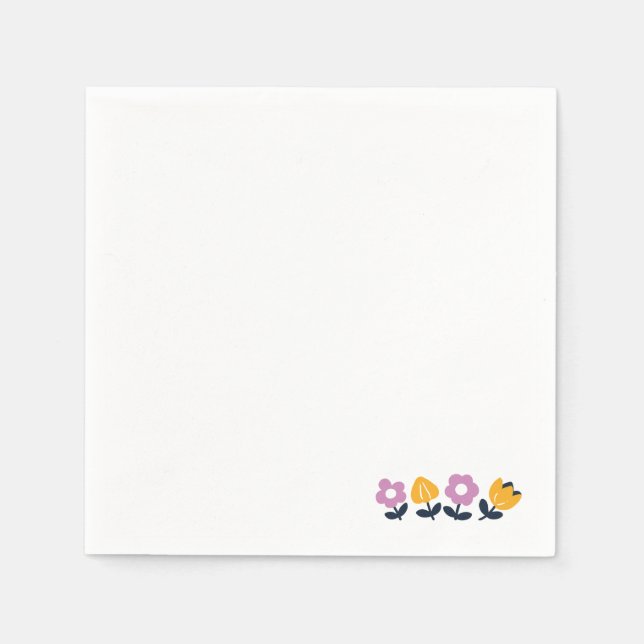 Serviette En Papier Hugs d'avril et nez mouillé - partie florale (Devant)