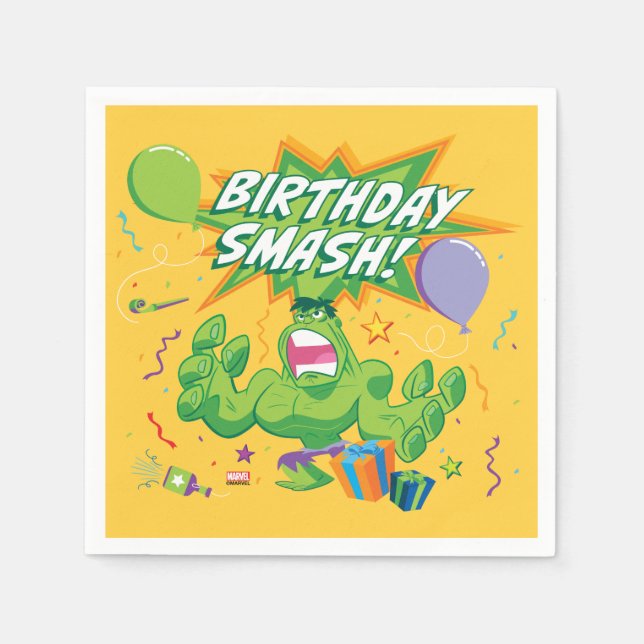 Serviette En Papier Hulk Birthday Smash (Devant)