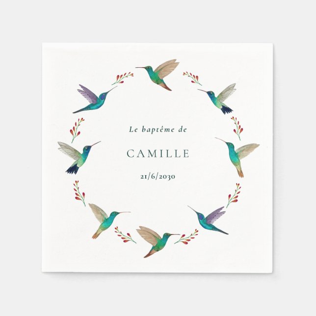 Serviette En Papier Hummingbird Baptism (Devant)