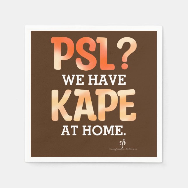 Serviette En Papier HUMOUR café d'automne PSL vs Kape Filipino (Devant)
