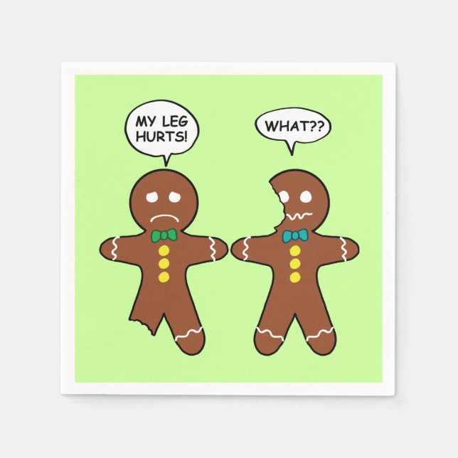 Serviette En Papier Humour de Noël Gingerbread Cookie (Devant)