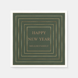 Serviette En Papier hunter green happy new year party or border