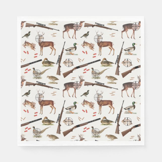 Serviette En Papier Hunting Wildlife Outdoorsman Pattern (Devant)