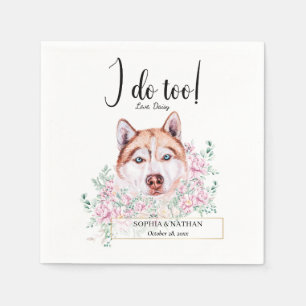 Serviette En Papier Husky Chien Mariage Cocktail Napkins